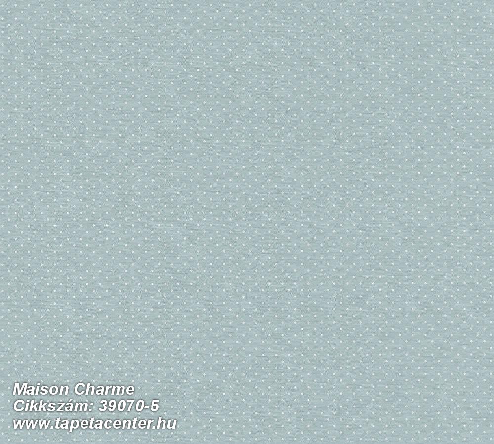 Pöttyös,textil hatású,fehér,kék,türkiz,súrolható,vlies tapéta 